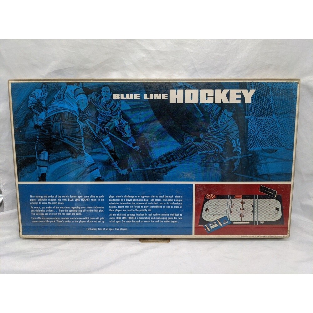 Vintage 1968 Blue Line Hockey Board Game 3M Games